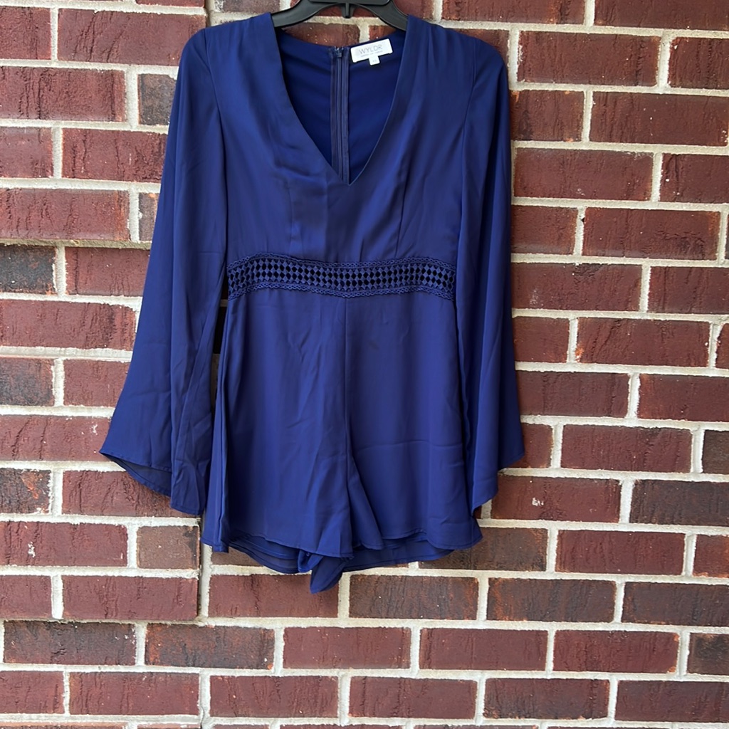 Wyldr Hope So Romper Navy Blue With Long Sleeves.